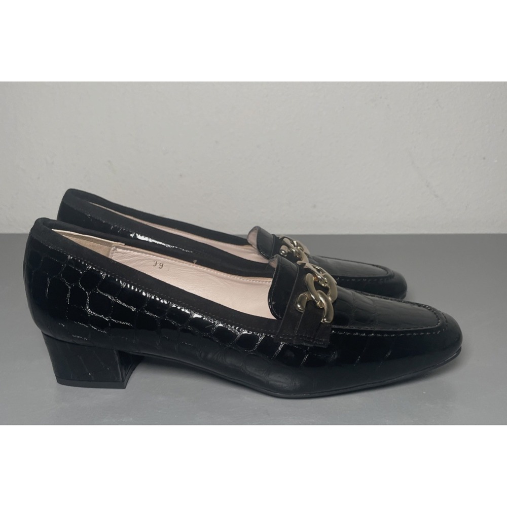 John Lewis Women's Arianna Black Patent Croc Shoes Size‎ 39